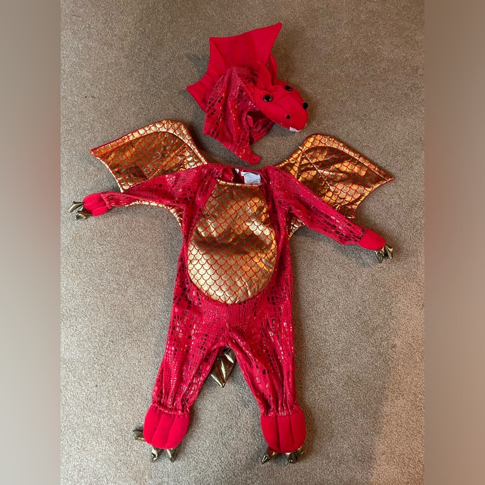Pottery Barn red dragon costume for 0-6 month